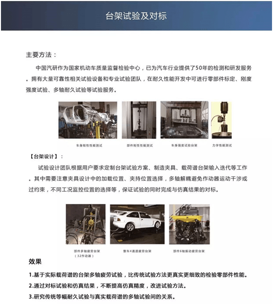汽車臺(tái)架試驗(yàn)及對(duì)標(biāo)